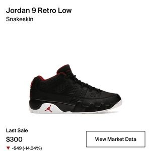 Red and black Jordan 9’s